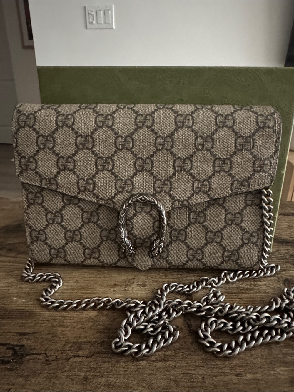 Gucci Beige Monogram Dionysus Shoulder Bag